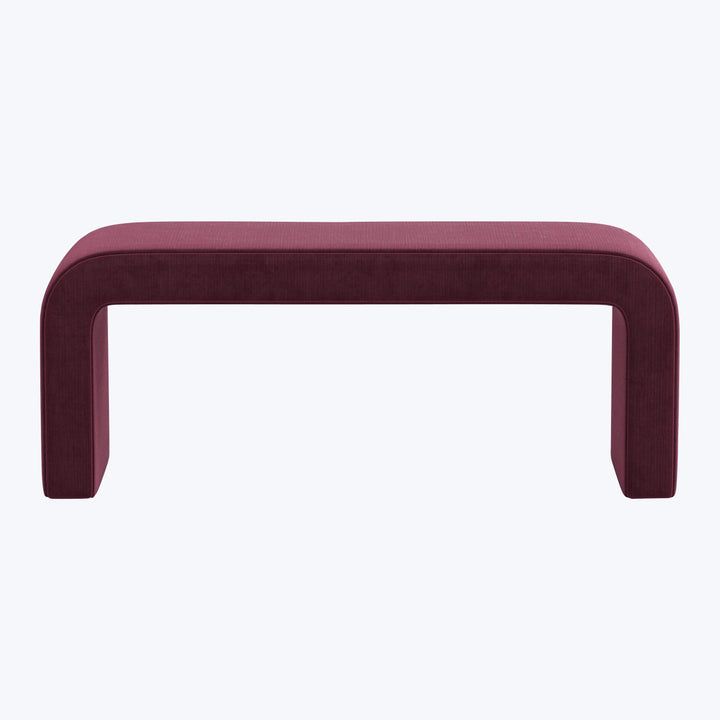 Nora Upholstered Bench Performance Velvet Raisin