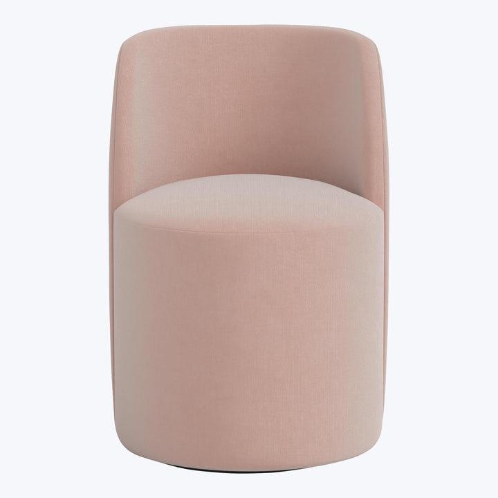 Jessa Swivel Dining Chair Performance Velvet Pink Champagne
