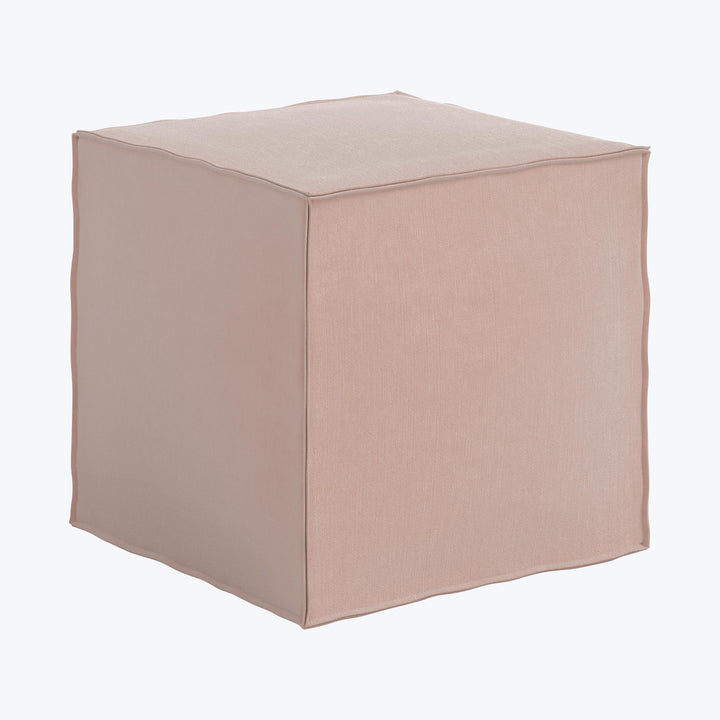 Langston Ottoman Performance Velvet Pink Champagne