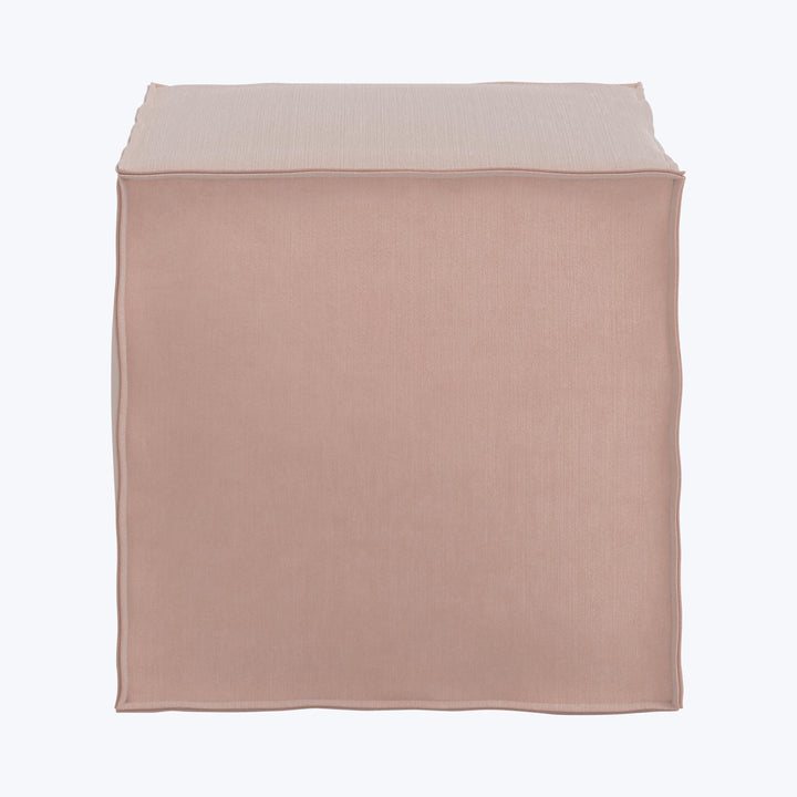 Langston Ottoman Performance Velvet Pink Champagne