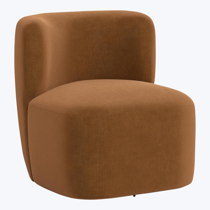 Nia Swivel Chair Performance Velvet Copper