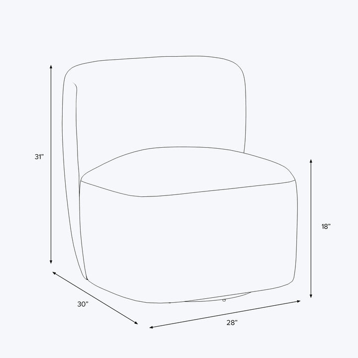 Nia Swivel Chair Performance Velvet Copper