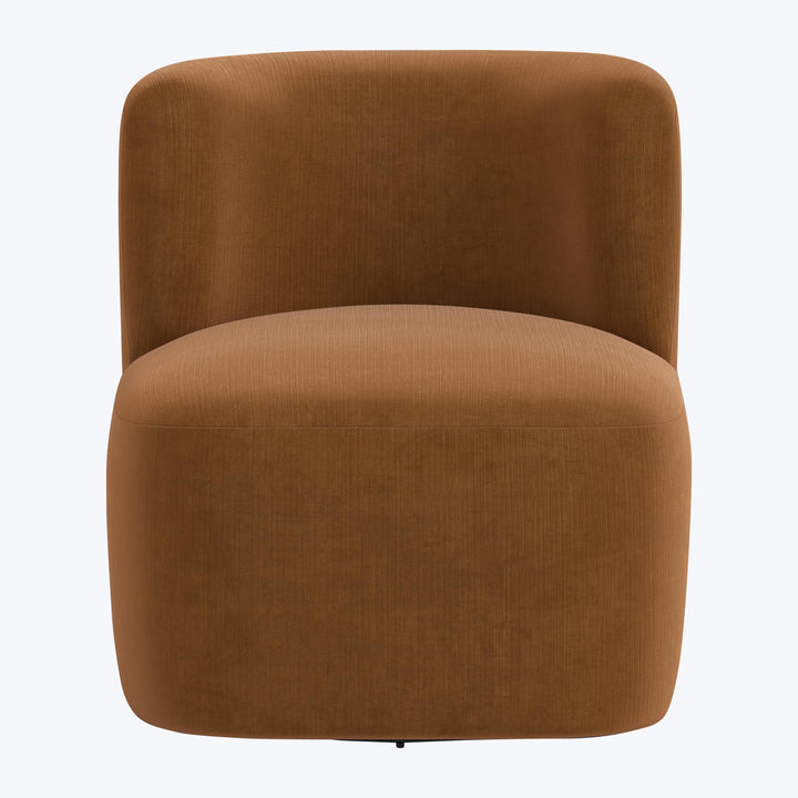 Nia Swivel Chair Performance Velvet Copper