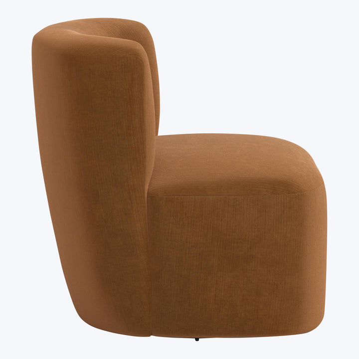 Nia Swivel Chair Performance Velvet Copper