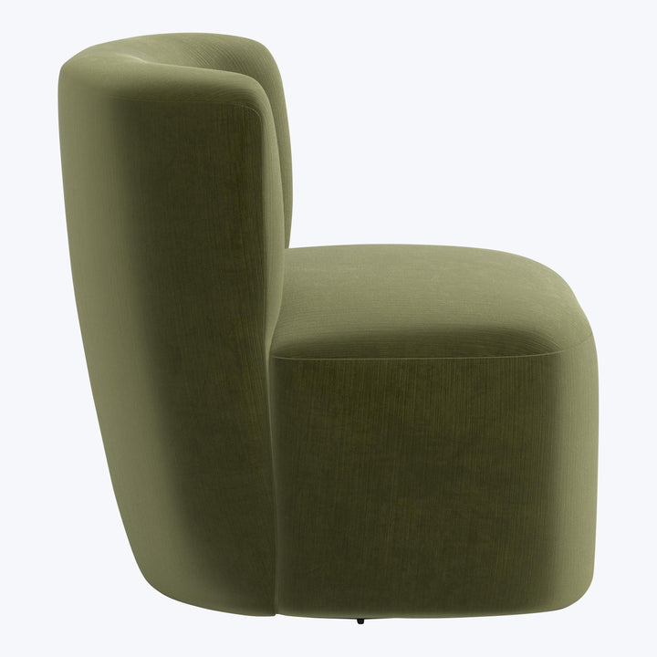 Nia Swivel Chair Performance Velvet Moss