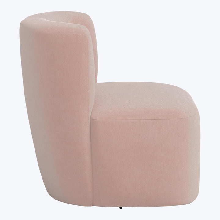 Nia Swivel Chair Performance Velvet Pink Champagne