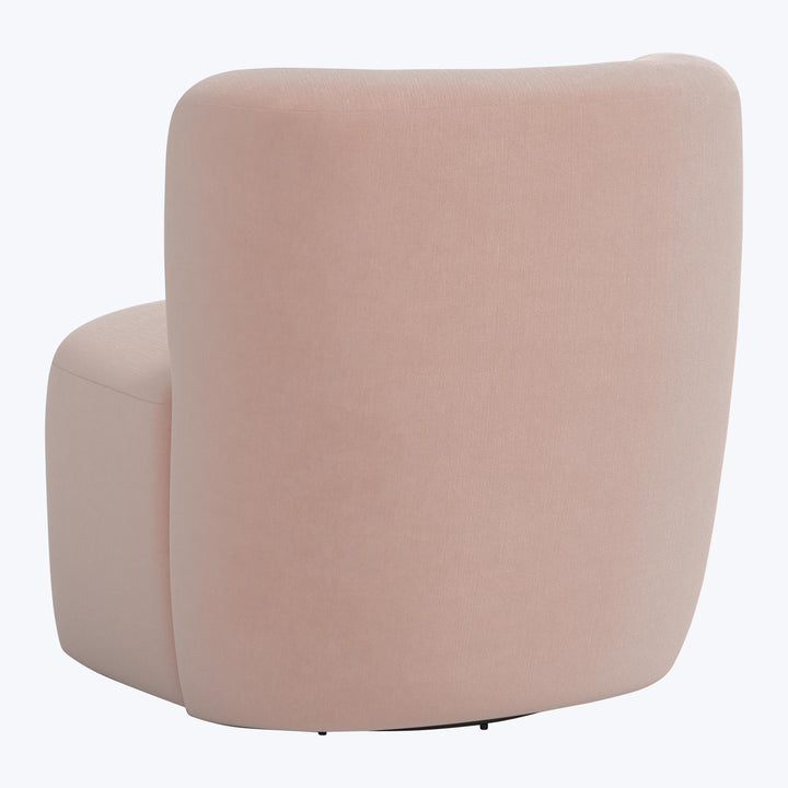 Nia Swivel Chair Performance Velvet Pink Champagne
