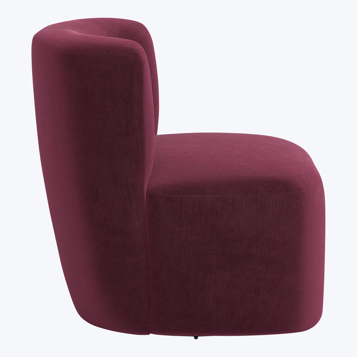Nia Swivel Chair Performance Velvet Raisin