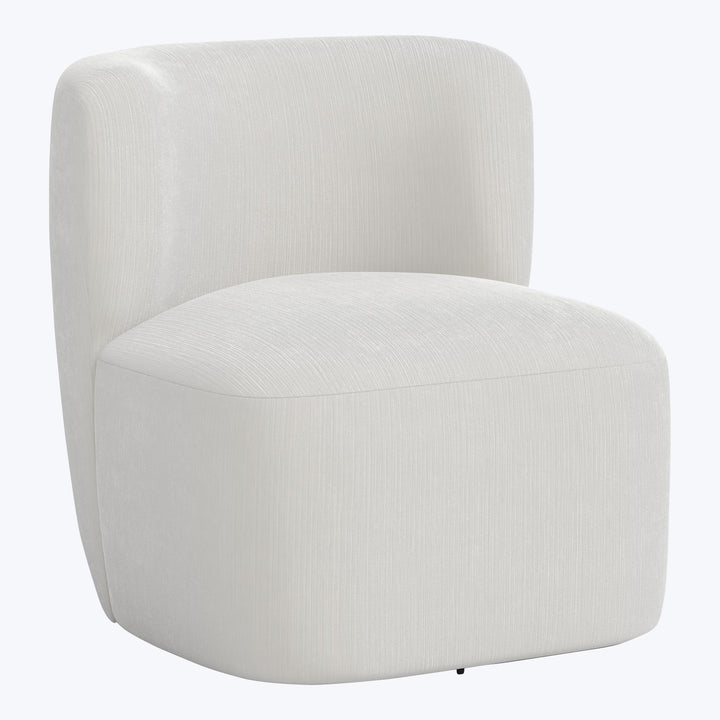 Nia Swivel Chair Performance Velvet Snow