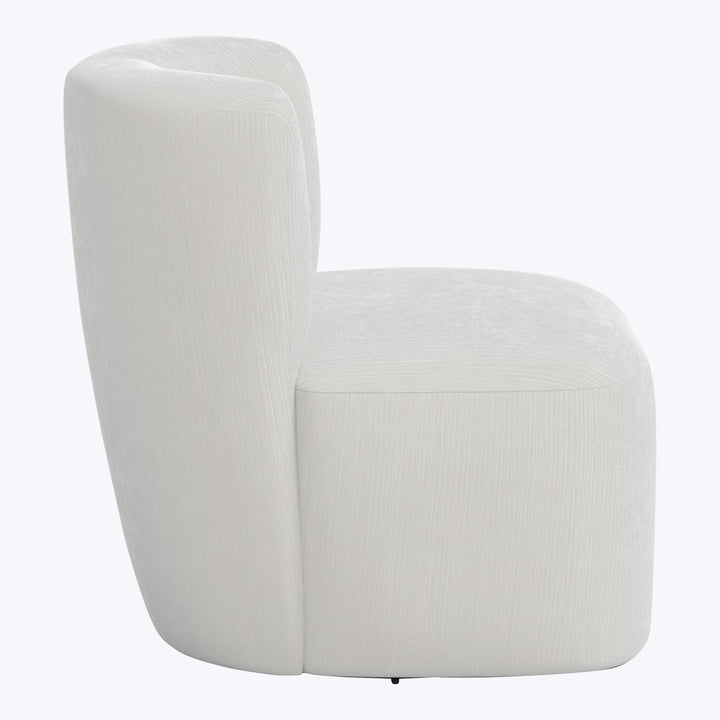 Nia Swivel Chair Performance Velvet Snow