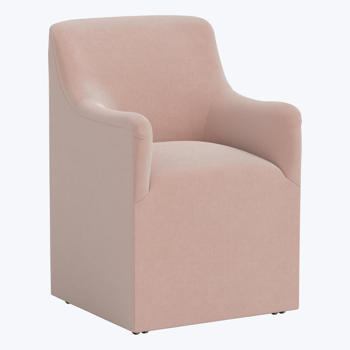 Priya Dining Chair Performance Velvet Pink Champagne