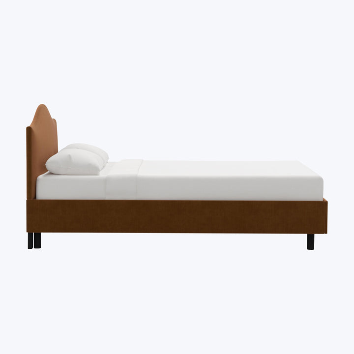 Wednesday Platform Bed Twin / Performance Velvet Copper