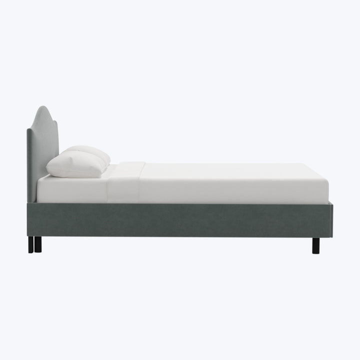 Wednesday Platform Bed Twin / Performance Velvet Lichen
