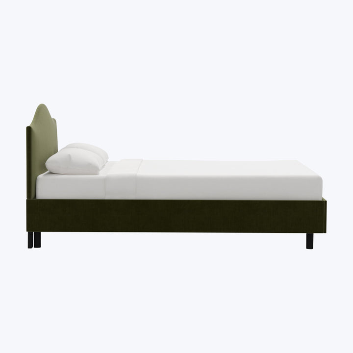 Wednesday Platform Bed Twin / Performance Velvet Moss