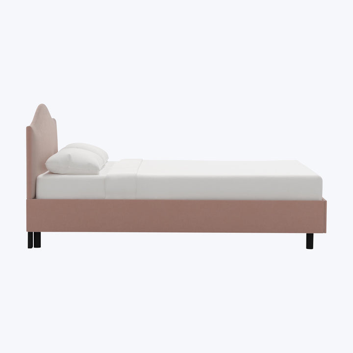 Wednesday Platform Bed Twin / Performance Velvet Pink Champagne