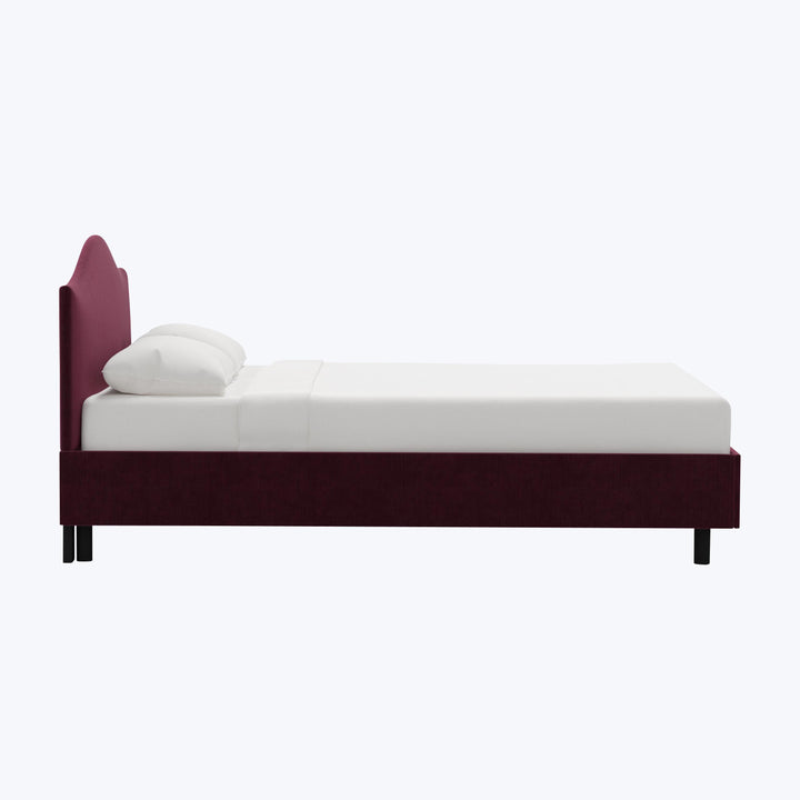Wednesday Platform Bed Twin / Performance Velvet Raisin