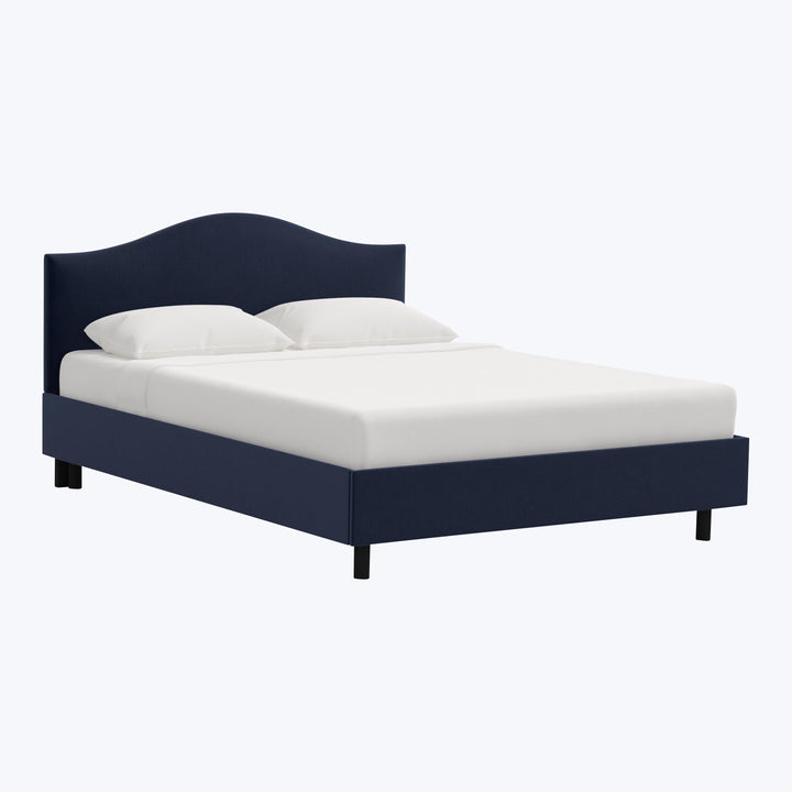 Wednesday Platform Bed Twin / Performance Velvet Ocean