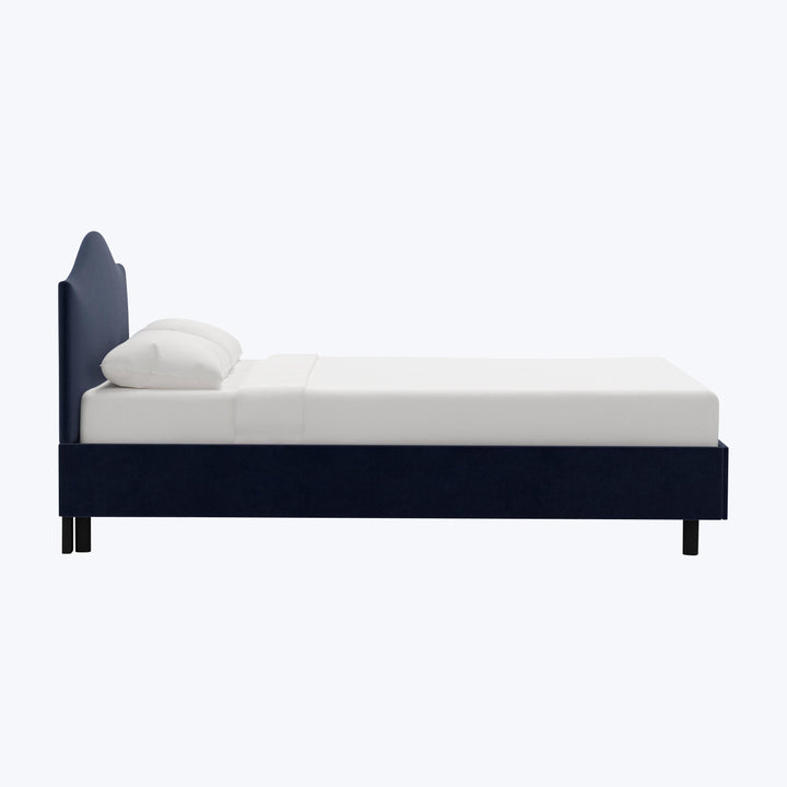 Wednesday Platform Bed Twin / Performance Velvet Ocean