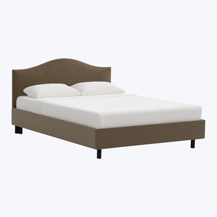 Wednesday Platform Bed Twin / Performance Velvet Walnut