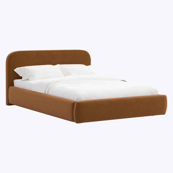 Emme Platform Bed Twin / Performance Velvet Copper