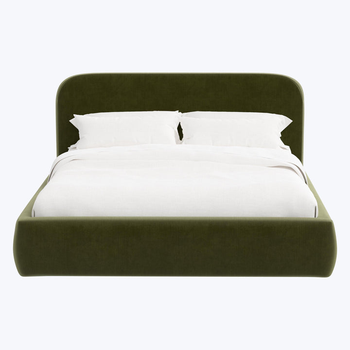 Emme Platform Bed Twin / Performance Velvet Moss