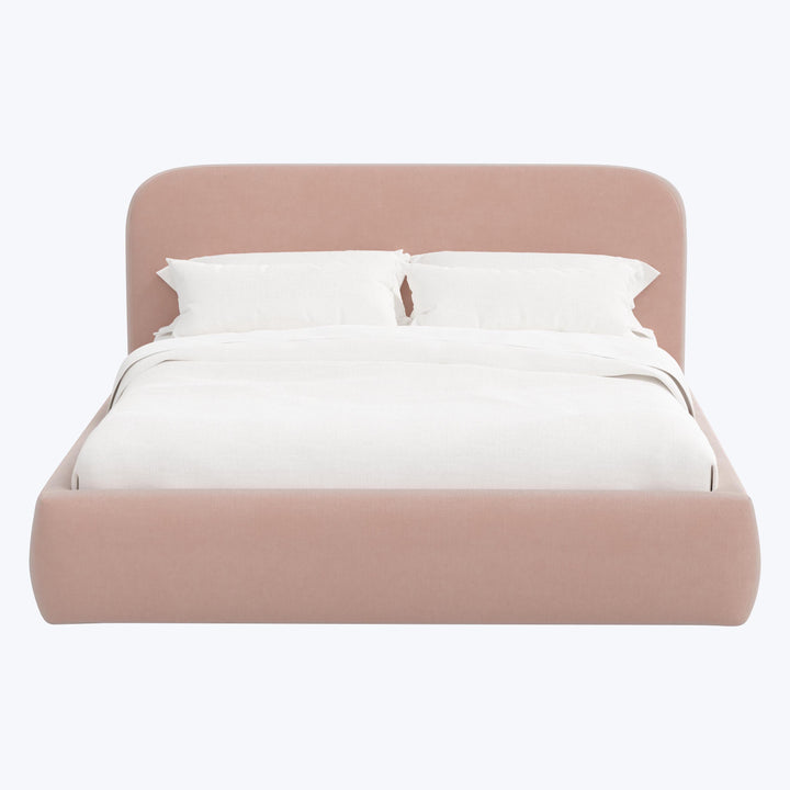Emme Platform Bed Twin / Performance Velvet Pink Champagne