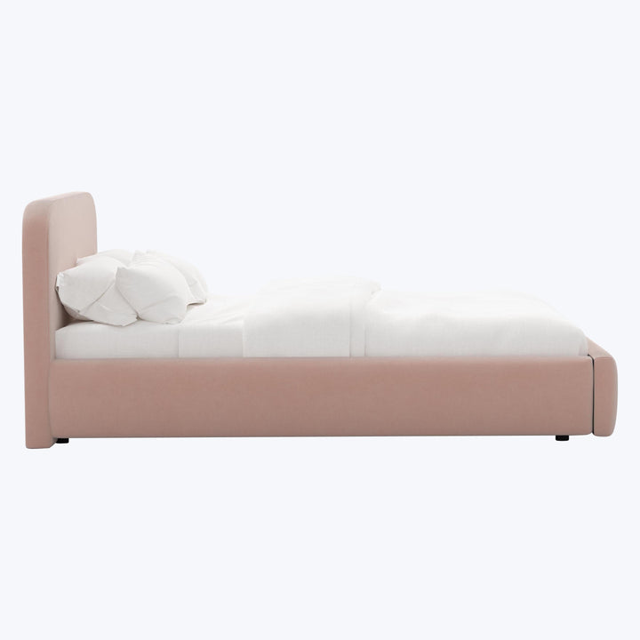 Emme Platform Bed Twin / Performance Velvet Pink Champagne