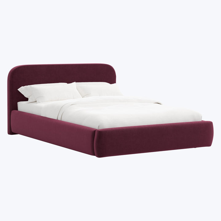 Emme Platform Bed Twin / Performance Velvet Raisin