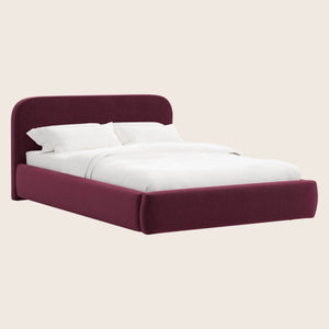 Emme Platform Bed Twin / Performance Velvet Raisin