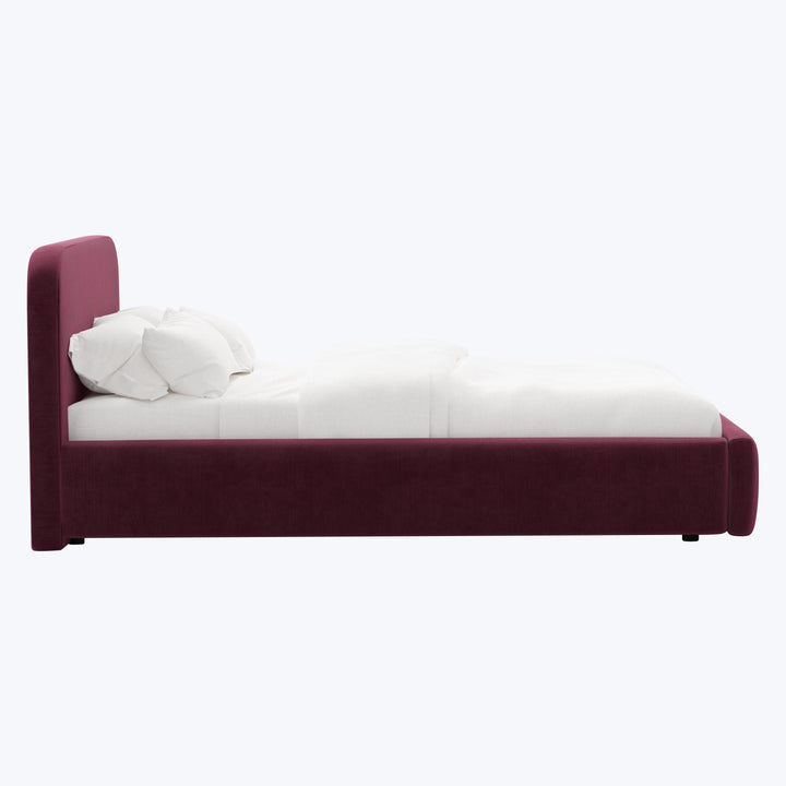Emme Platform Bed Twin / Performance Velvet Raisin
