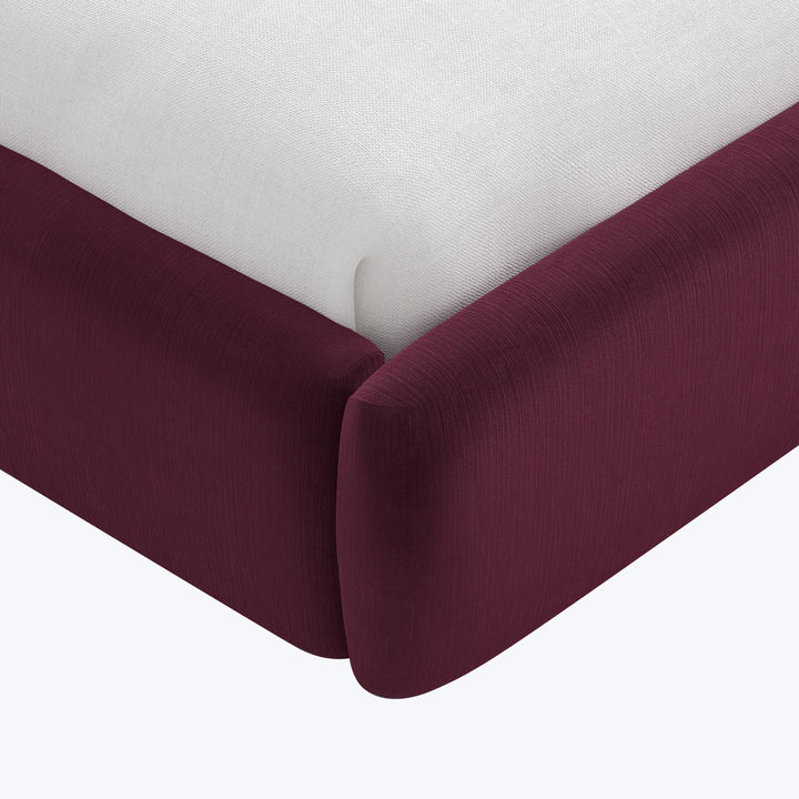 Emme Platform Bed Twin / Performance Velvet Raisin
