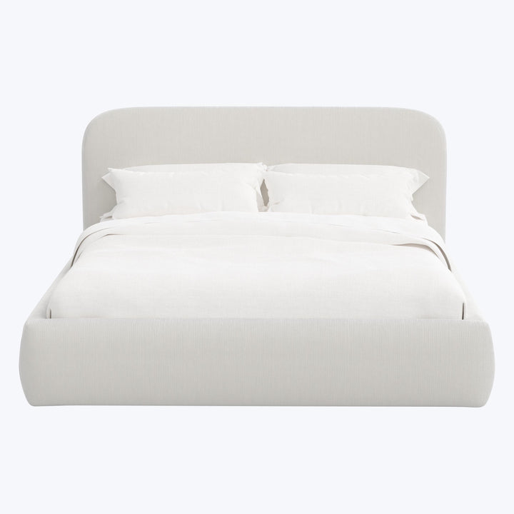 Emme Platform Bed Twin / Performance Velvet Snow