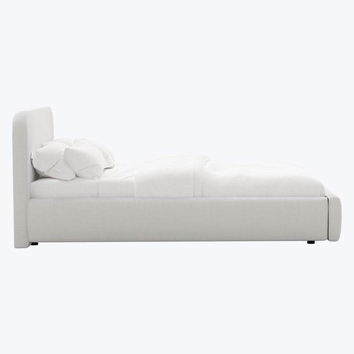 Emme Platform Bed Twin / Performance Velvet Snow