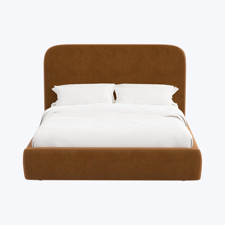 Emme Tall Platform Bed King / Performance Velvet Copper