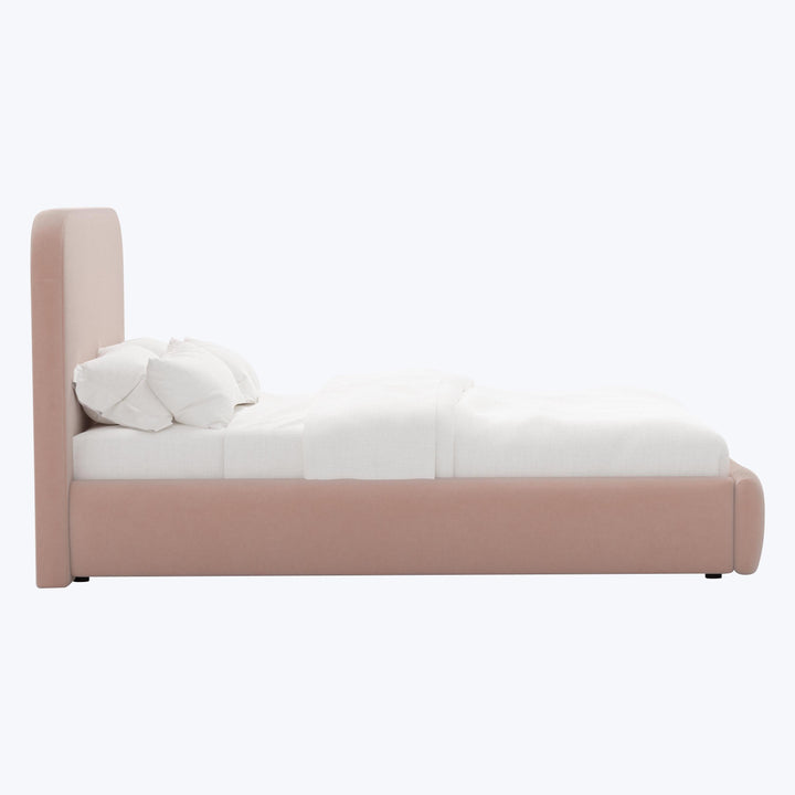 Emme Tall Platform Bed Twin / Performance Velvet Pink Champagne