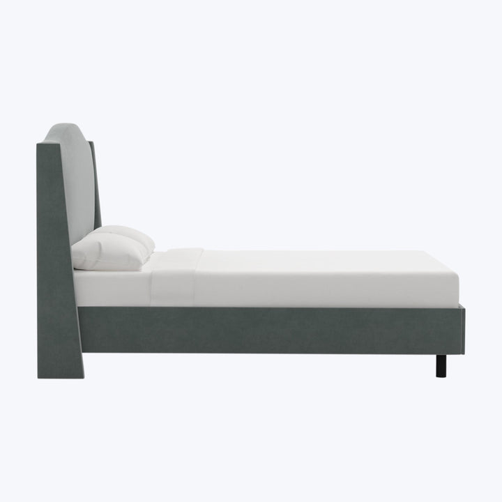 Ellis Platform Bed Full / Performance Velvet Lichen