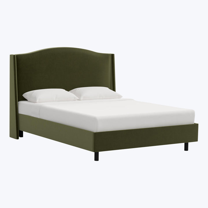 Ellis Platform Bed Twin / Performance Velvet Moss
