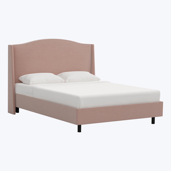 Ellis Platform Bed Twin / Performance Velvet Pink Champagne