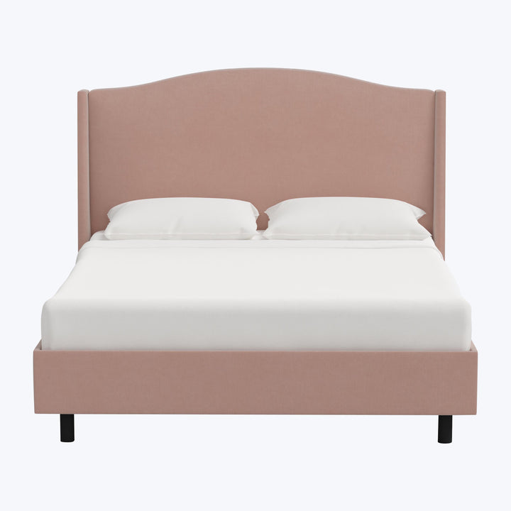 Ellis Platform Bed Twin / Performance Velvet Pink Champagne