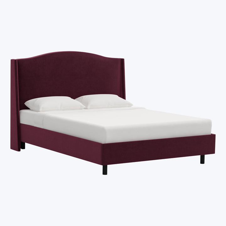 Ellis Platform Bed Twin / Performance Velvet Raisin