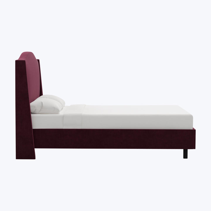Ellis Platform Bed Twin / Performance Velvet Raisin