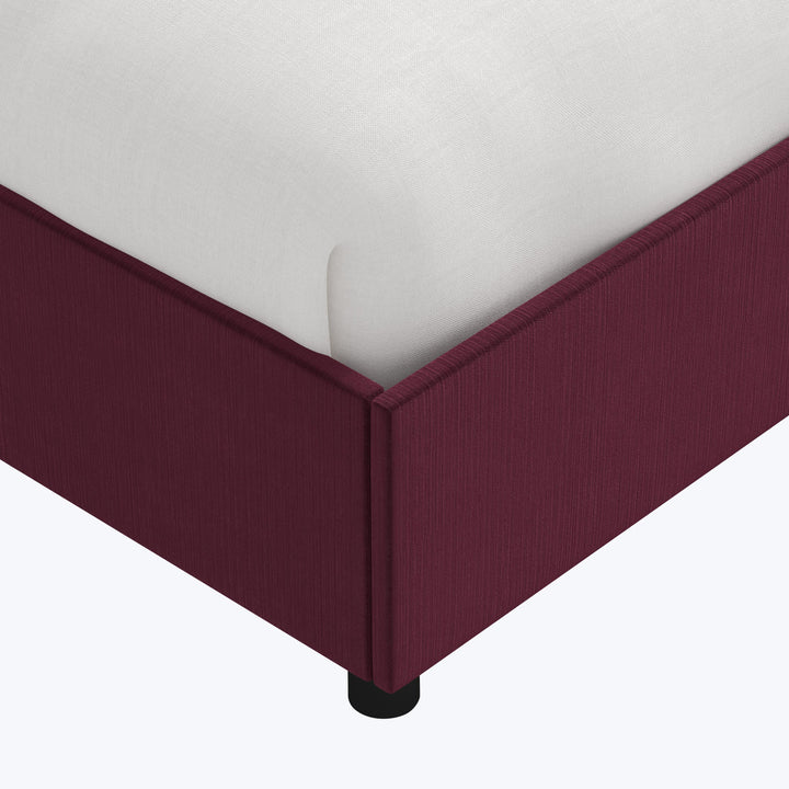 Ellis Platform Bed Twin / Performance Velvet Raisin