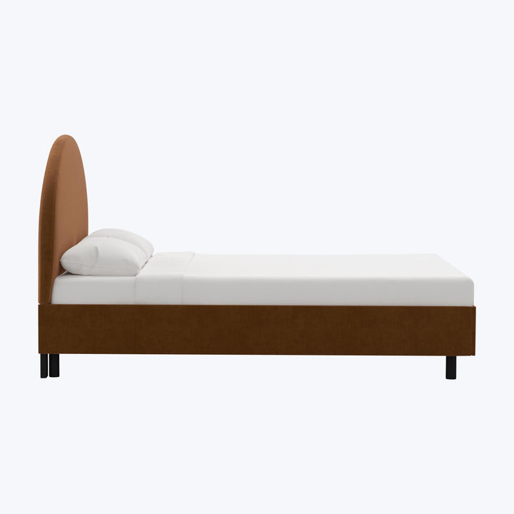 Solana Platform Bed Twin / Performance Velvet Copper