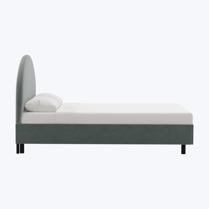 Solana Platform Bed Twin / Performance Velvet Lichen