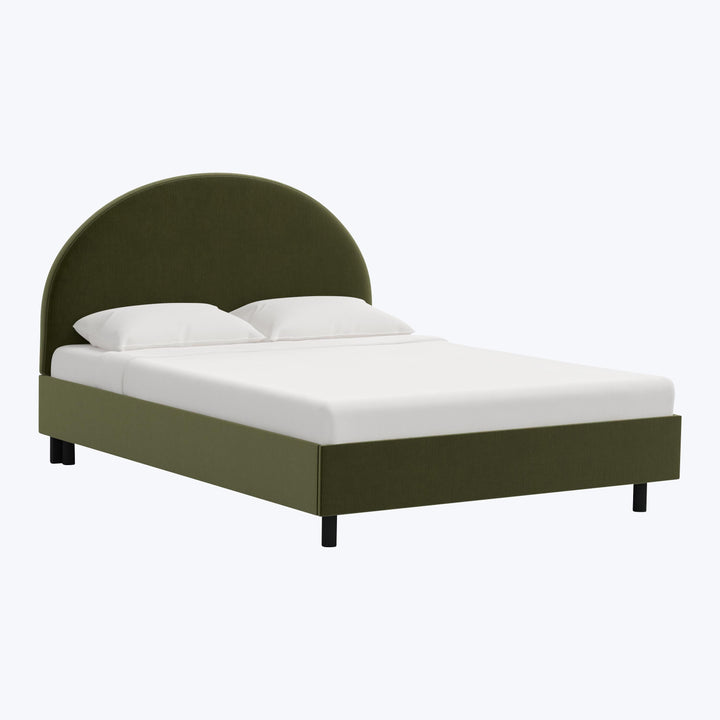 Solana Platform Bed Twin / Performance Velvet Moss