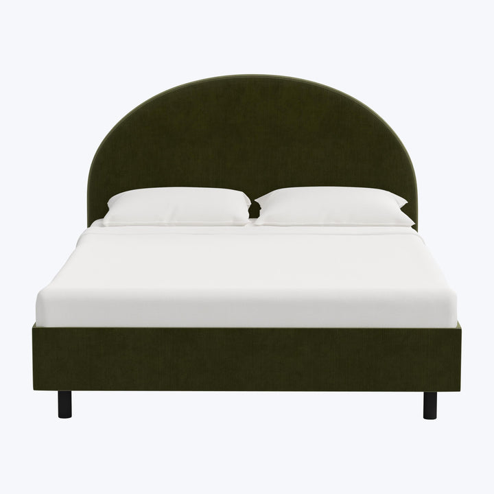 Solana Platform Bed Twin / Performance Velvet Moss