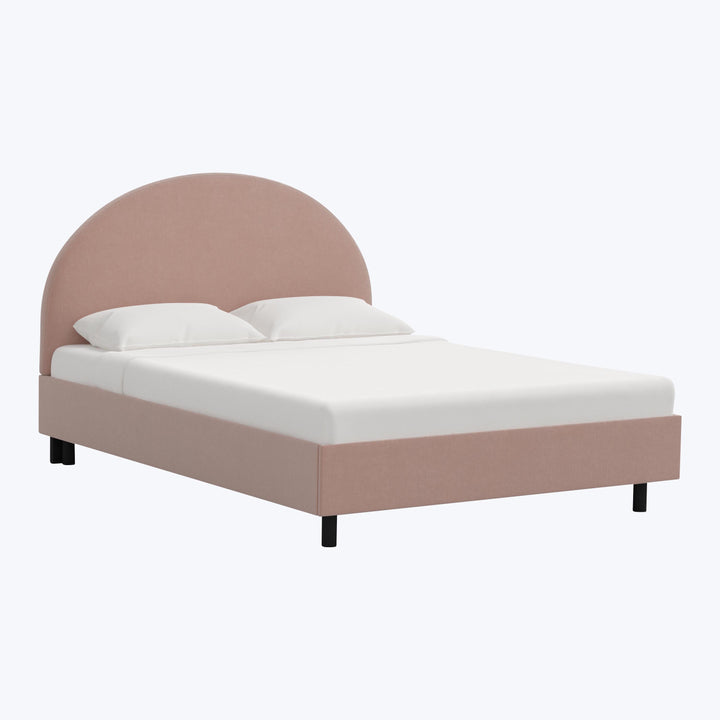 Solana Platform Bed Twin / Performance Velvet Pink Champagne