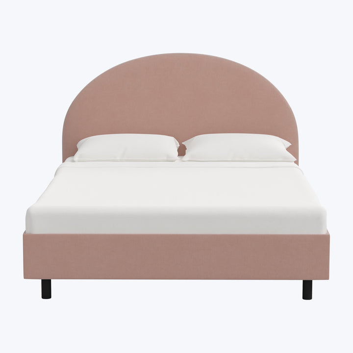 Solana Platform Bed Twin / Performance Velvet Pink Champagne