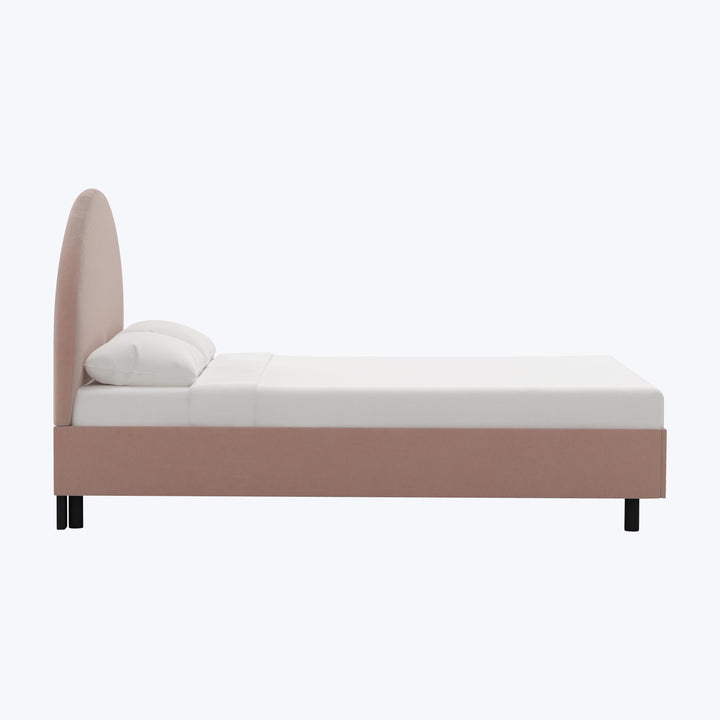 Solana Platform Bed Twin / Performance Velvet Pink Champagne