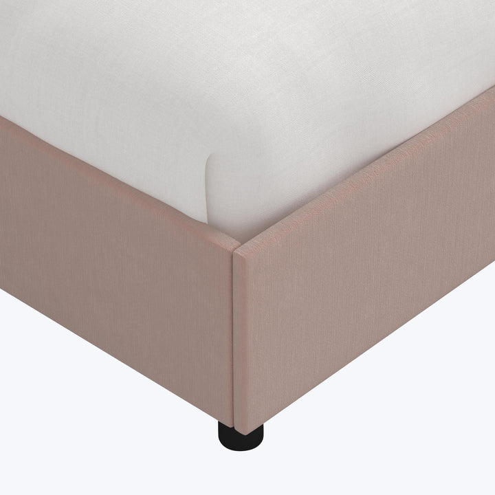 Solana Platform Bed Twin / Performance Velvet Pink Champagne